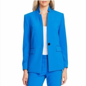 Vince Camuto One Button Twill Blazer Peacock